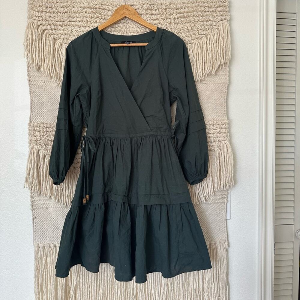 Madewell Crinkle Poplin Wrap Mini Dress